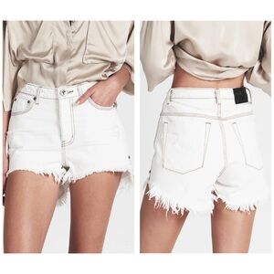 One Teaspoon High Waist Bonita Shorts coconut white size 25